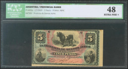 ARGENTINA. 5 Pesos. 1 January 1869. (Pick: s483a). ICG48. Todas las imágenes disponibles en la página web de Ibercoin