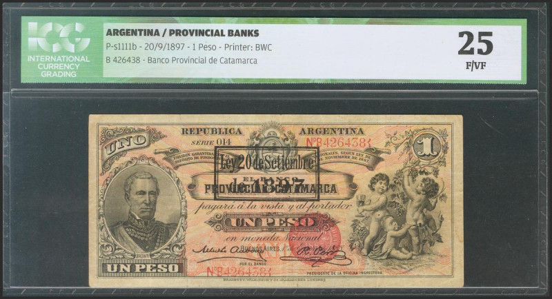ARGENTINA. 1 Peso. 1 September 1897. (Pick: s1111a). ICG25. Todas las imágenes d...