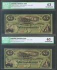 ARGENTINA. 5 Pesos Bolivianos. 2 January 1869. Correlative couple. (Pick: s1783r). ICG63. Todas las imágenes disponibles en la página web de Ibercoin...