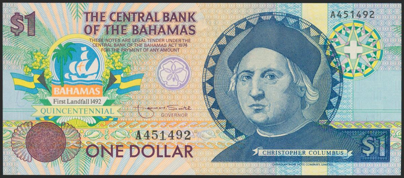 BAHAMAS. 1 Dollar. 1992. Quincentennial Commemorative Issue. (Pick: 50). Uncircu...