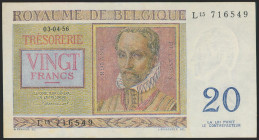 BELGIUM. 20 Francs. 1956. (Pick: 132b). About Uncirculated. Todas las imágenes disponibles en la página web de Ibercoin