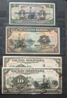 BOLIVIA. Interesting set of 101 banknotes, from 1911 to 1997, including two blocks of four uncut banknotes each. Mixed qualities. TO EXAM. Todas las i...