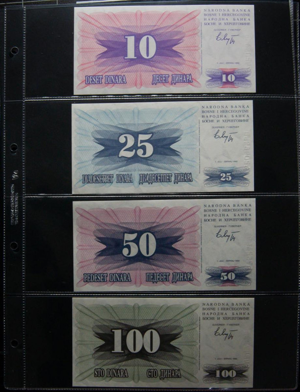 BOSNIA HERZEGOVINA. Fantastic set of 81 banknotes. Uncirculated. TO EXAM. Todas ...