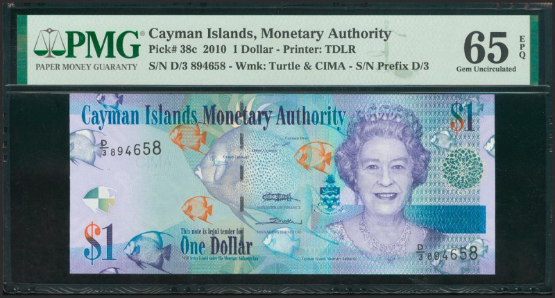 CAYMAN ISLANDS. 1 Dollar. 2010. (Pick 38c). PMG65EPQ. Todas las imágenes disponi...