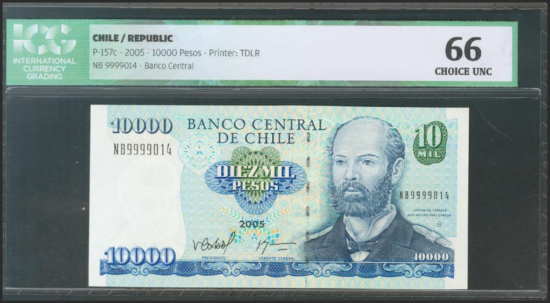 CHILE. 10000 Pesos. 2005. Serie NB. (Pick: 157c). ICG66. Todas las imágenes disp...