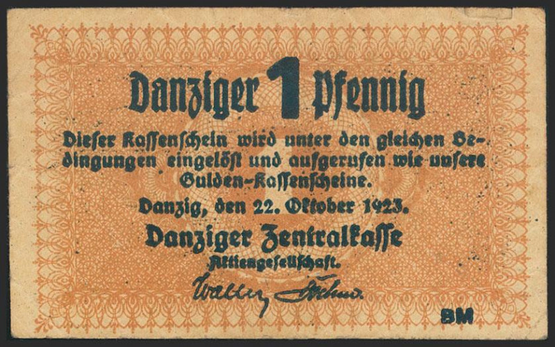 DANZIG (GDANSK). 1 Pfennig. 1923. (Pick: 32). Rare. Very Fine. Todas las imágene...