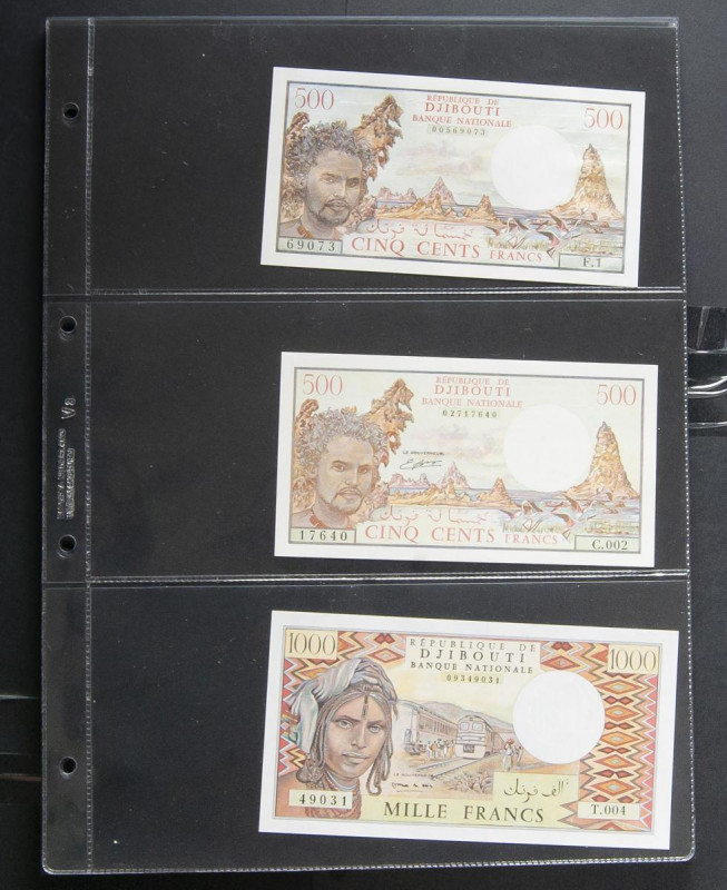 DJIBOUTI. Interesting set of 11 banknotes. Uncirculated. TO EXAM. Todas las imág...