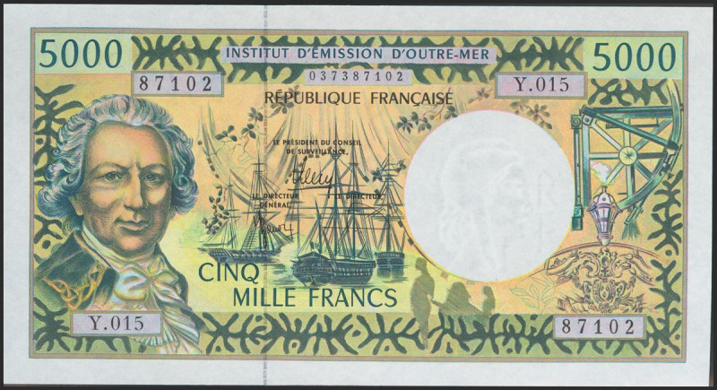 FRENCH PACIFIC TERRITORIES. 5000 Francs. (1996ca). Signatures Barroux, Noyer and...