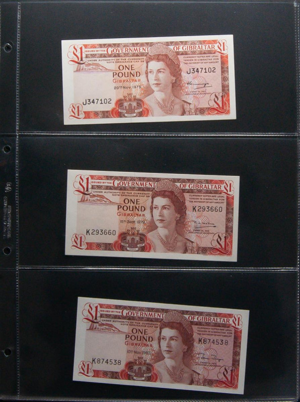 GIBRALTAR. Great set of 28 banknotes. Uncirculated. TO EXAM. Todas las imágenes ...