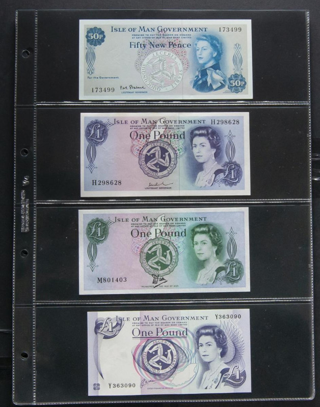 ISLE OF MAN AND IRELAND. Interesting set of 8 banknotes. Uncirculated to About U...