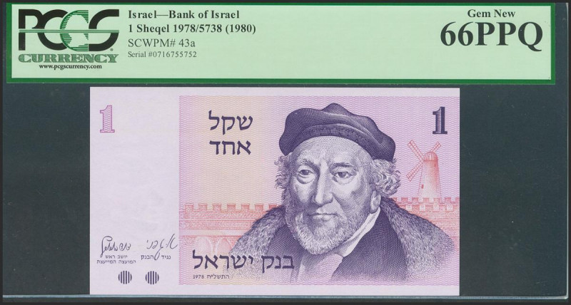 ISRAEL. 1 Sheqel. 1980. (Pick: 43a). PCGS66PPQ. Todas las imágenes disponibles e...