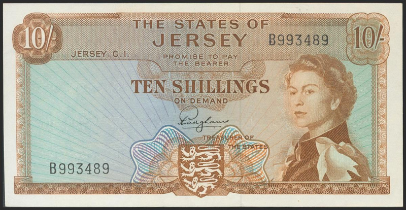 JERSEY. 10 Shillings. 1963. (Pick: 7a). Uncirculated. Todas las imágenes disponi...