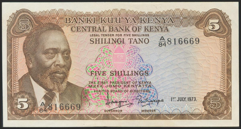 KENYA. 5 Shillings. 1973. (Pick: 6d). Better than Extremely Fine. Todas las imág...