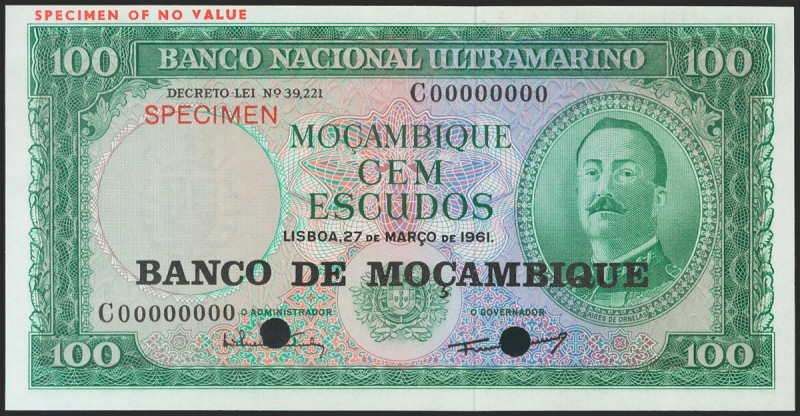 MOZAMBIQUE. 100 Escudos. 1961. Specimen. (Pick: 109s). Uncirculated. Todas las i...