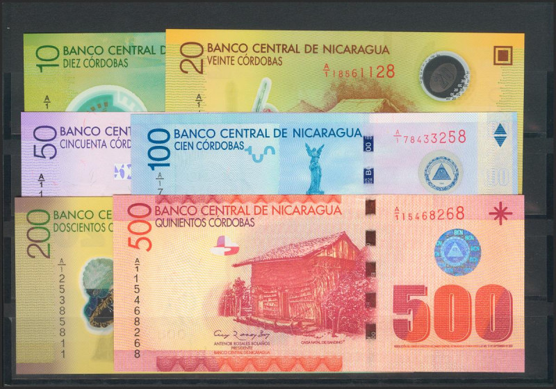 NICARAGUA. 10 Córdobas, 20 Córdobas, 50 Córdobas, 100 Córdobas, 200 Córdobas and...