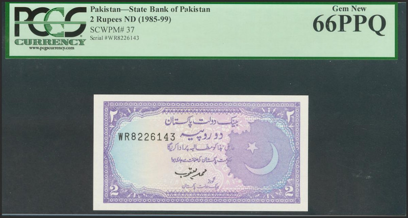 PAKISTAN. 2 Rupee. (1985ca). (Pick: 37). PCGS66PPQ. Todas las imágenes disponibl...