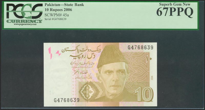 PAKISTAN. 10 Rupee. 2006. (Pick: 45a). PCGS67PPQ. Todas las imágenes disponibles...