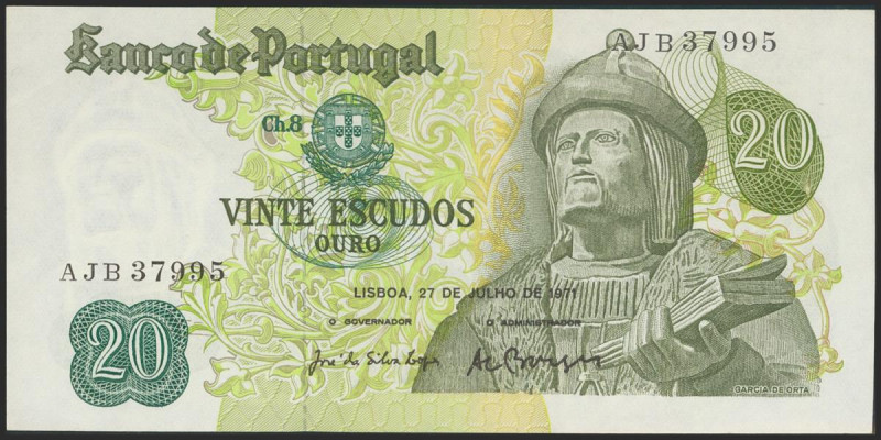 PORTUGAL. 20 Escudos. 1971. Banco de Portugal. Signatures: José da Silva Lopes a...