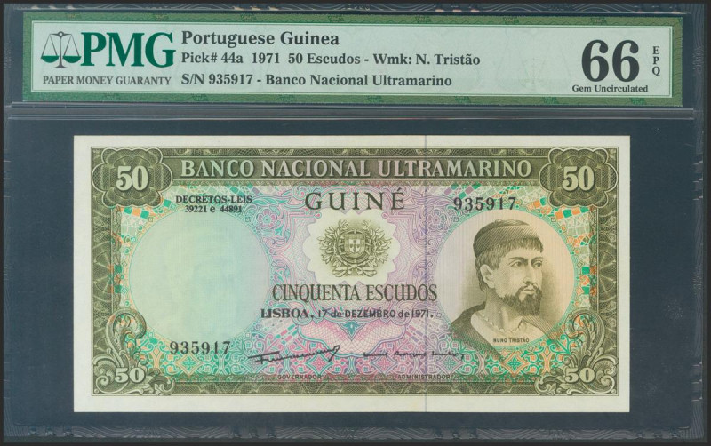 PORTUGUESE GUINEA. 50 Escudos. 1971. (Pick: 44a). PMG66EPQ. Todas las imágenes d...