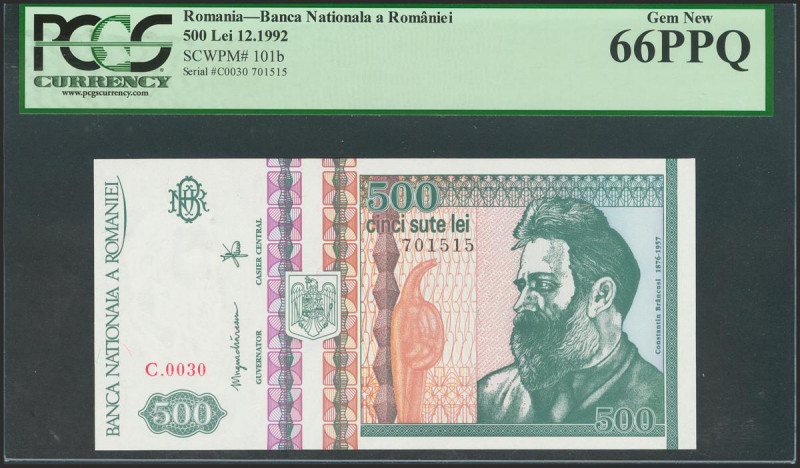 ROMANIA. 500 Lei. 1992. (Pick: 101b). PCGS66PPQ. Todas las imágenes disponibles ...