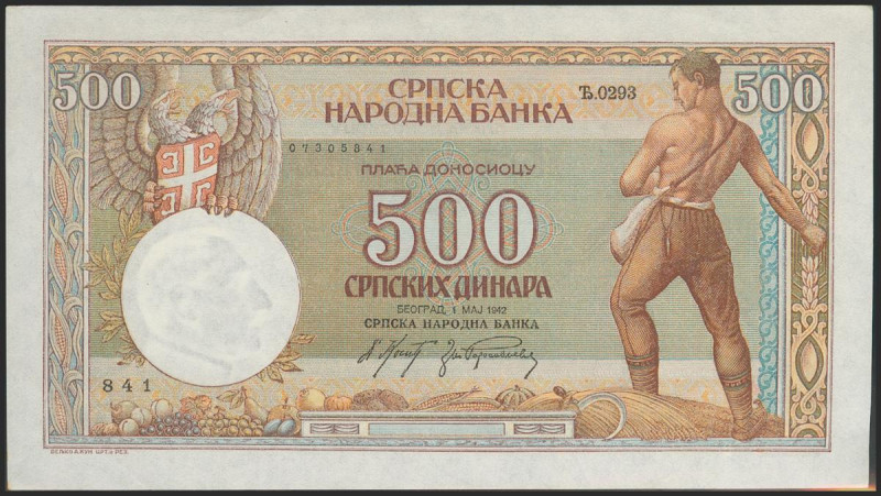 SERBIA. 500 Dinara. 1942. (Pick: 31). Extremely Fine. Todas las imágenes disponi...