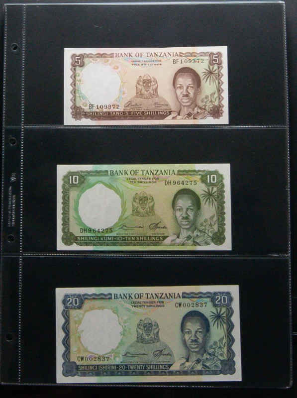 TANZANIA. Fantastic set of 45 banknotes, includes rare Pick 4 in uncirculated. U...