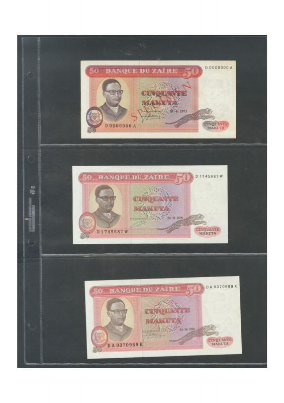 ZAIRE. Fantastic set of 98 banknotes. Uncirculated. TO EXAM. Todas las imágenes ...