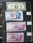 WORLD (AMERICA). Interesting stock of banknotes, in different quantities, mostly modern issues, many of them in complete issues, classified by country...