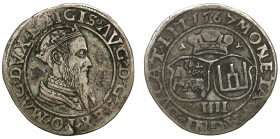 Sigismund II August
POLSKA/ POLAND/ POLEN/ LITHUANIA/ LITAUEN

Zygmunt II August. Czworak (4 grosze) 1567, Vilnius 

Zielonkawa patyna. Czytelny ...