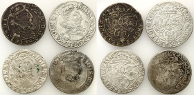 Sigismund III Vasa 
POLSKA/ POLAND/ POLEN/ LITHUANIA/ LITAUEN

Zygmunt III Waza. Szostak 1623 x 2, 1624, 1625?, Krakow (Cracow), set 4 coins 

Ob...
