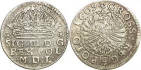 Sigismund III Vasa 
POLSKA/ POLAND/ POLEN/ LITHUANIA/ LITAUEN

Zygmunt III Waza. Grosz 1609, Krakow (Cracow) - herb Pilawa 

Wariant z herbem Pil...