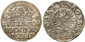 Sigismund III Vasa 
POLSKA/ POLAND/ POLEN/ LITHUANIA/ LITAUEN

Zygmunt III Waza. Grosz 1613, Krakow (Cracow) - BEAUTIFUL 

Pięknie zachowana mone...
