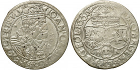 John II Casimir 
POLSKA/ POLAND/ POLEN/ LITHUANIA/ LITAUEN

Jan II Kazimierz. Szostak, 1661 GBA, Lviv 

Herb Ślepowron na awersie bez obwódki.Rza...
