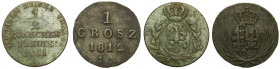 Duchy of Warsaw
POLSKA/ POLAND/ POLEN / POLOGNE / POLSKO

Księstwo Warszawskie - grosz 1812 IB, Prusy- 1/2 grosza 1811A, Berlin, set 2 coins 

Zi...