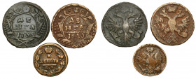 Collection of russian coins
RUSSIA / RUSSLAND / РОССИЯ

Rosja, Anna. Denga 1735, 1740, Nicholas I - denga 1827?, set 3 coins 

Obiegowe egzemplar...