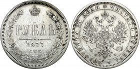 Collection of russian coins
RUSSIA / RUSSLAND / РОССИЯ

Rosja. Alexander II. Rubel (Rouble) 1877 СПБ-НІ, Petersburg 

Aw.: Dwugłowy orzeł rosyjsk...