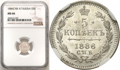 Collection of russian coins
RUSSIA / RUSSLAND / РОССИЯ

Rosja, Alexander III. 5 Kopek (kopeck) 1886 СПБ-АГ, Petersburg NGC MS66 - WYŚMIENITE 

Wy...
