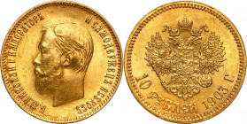 Collection of russian coins
RUSSIA / RUSSLAND / РОССИЯ

Rosja Nicholas II 10 Rubel (Rouble) 1903 АР Petersburg 

Aw.: Głowa cara w lewo, legenda ...