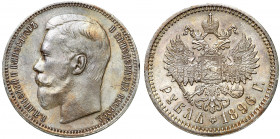 Collection of russian coins
RUSSIA / RUSSLAND / РОССИЯ

Rosja. Nicholas II. Rubel (Rouble) 1896 (АГ), Petersburg 

Aw.: Głowa cara w lewo i legen...
