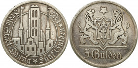 Danzig 
POLSKA / POLAND / POLEN / DANZIG / WOLNE MIASTO GDANSK

Wolne Miasto Gdansk (Danzig)/Danzig. 5 Gulden (Guilder)ów 1927 Kościół – RARE year ...