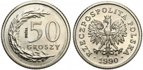 PROBE coins Poland after 1945
POLSKA / POLAND / POLEN / PATTERNPRL. PROBE / SPECIMEN

PRL. PROBA / PATTERN Nickel 50 groszy 1990 

Piękny, wysele...