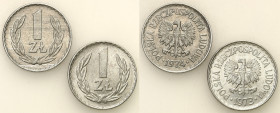Polish collector coins - PRL
POLSKA / POLAND/ POLEN / POLOGNE / POLSKO

PRL. 1 zloty 1973, 1974, set 2 pieces 

Pięknie zachowane egzemplarze, wc...