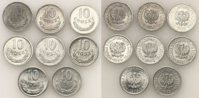 Polish collector coins - PRL
POLSKA / POLAND/ POLEN / POLOGNE / POLSKO

PRL. 10 groszy 1961-1980, set 8 pieces 

Pięknie zachowane egzemplarze, w...