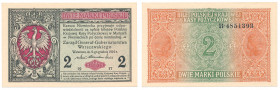 Polish Banknotes 1916-1948
POLSKA/ POLAND/ POLEN / PAPER MONEY / BANKNOT

2 marek (mark) polskie 1916 series B - Generał 

Wyśmienicie zachowany ...