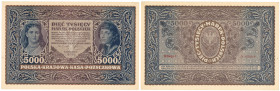 Polish Banknotes 1916-1948
POLSKA/ POLAND/ POLEN / PAPER MONEY / BANKNOT

5.000 marek polskich 1920 series III series I - rzadszy 

Pięknie zacho...