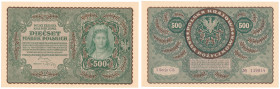 Polish Banknotes 1916-1948
POLSKA/ POLAND/ POLEN / PAPER MONEY / BANKNOT

500 marek polskich 1919 series I series CS 

Wyśmienicie zachowany.Luco...
