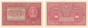 Polish Banknotes 1916-1948
POLSKA/ POLAND/ POLEN / PAPER MONEY / BANKNOT

20 marek polskich 1919, series II series C 

Wyśmienicie zachowany. Rza...