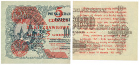 Polish Banknotes 1916-1948
POLSKA/ POLAND/ POLEN / PAPER MONEY / BANKNOT

5 groszy 1924 - LEWY 

Banknot bez oznaczenia serii i numeracji. Nadruk...