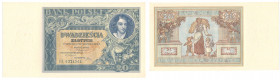 Polish Banknotes 1916-1948
POLSKA/ POLAND/ POLEN / PAPER MONEY / BANKNOT

20 zlotych 1931, series DK 

Lekko pofalowany papier z dzwona ugięciami...
