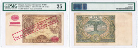 Polish Banknotes 1916-1948
POLSKA/ POLAND/ POLEN / PAPER MONEY / BANKNOT

100 zlotych 1934 series BW, PMG VF 25 

Banknot z pieczęcią Generalgouv...